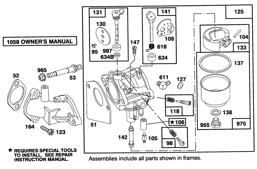 Engine Briggs & Stratton Model 283707-0160-01 Diagram and Parts List for 70141 49000001 - 49999999 Toro Lawn Tractor