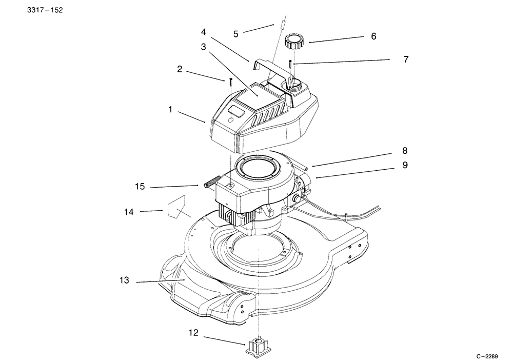 Engine Assembly Diagram and Parts List for 20443 5900001 - 5999999 Toro Lawn Mower
