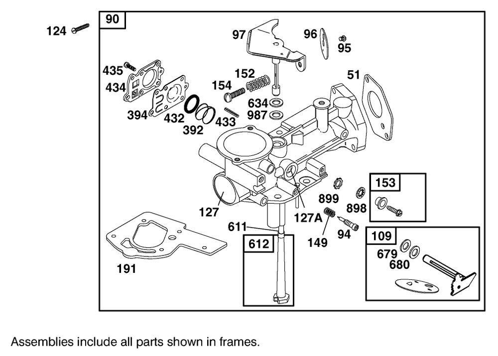 Engine-Briggs And Stratton Model # 92252-0129-02 Diagram and Parts List for 62064 890001 - 899999 Toro Aerator