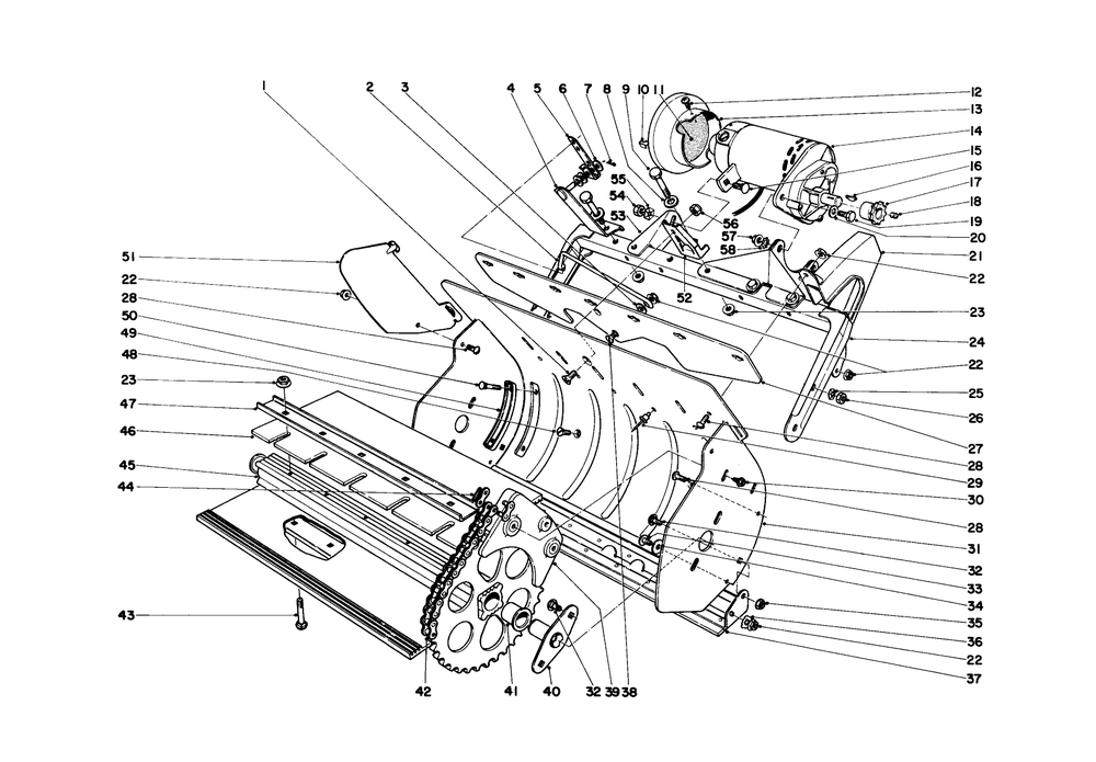 Lower Main Frame Diagram and Parts List for 31451 9000001 - 9999999 Toro Snow Blower
