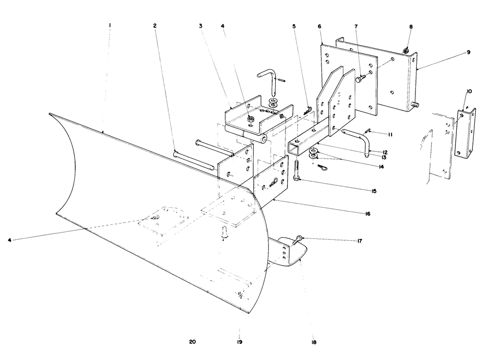 Grader Blade Assembly (Model No. 59099)(Optional) Diagram and Parts List for 38095 4000001 - 4999999 Toro Snow Blower