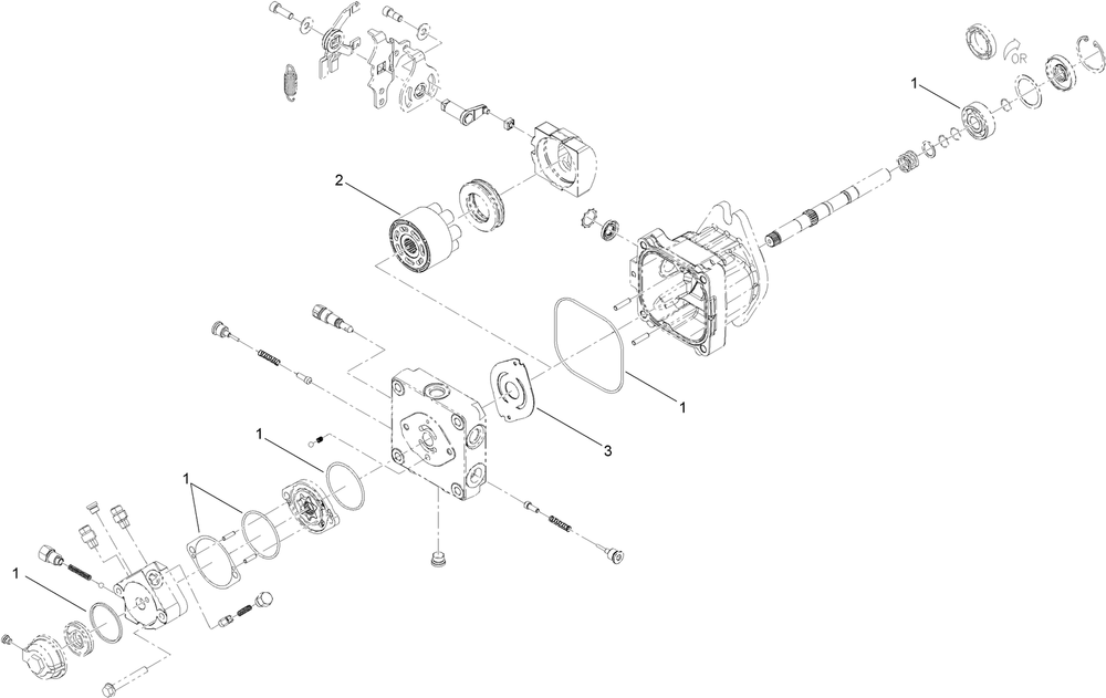 Hydraulic Piston Pump Assembly No. St50957 Diagram and Parts List for 68038 404320000 - 405499999 Toro Lawn Tractor Accessories