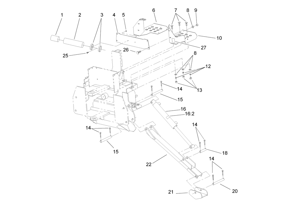 Stabilizer Leg Assembly Diagram and Parts List for 23163 317000001 - 317999999 Toro Lawn Tractor Accessories