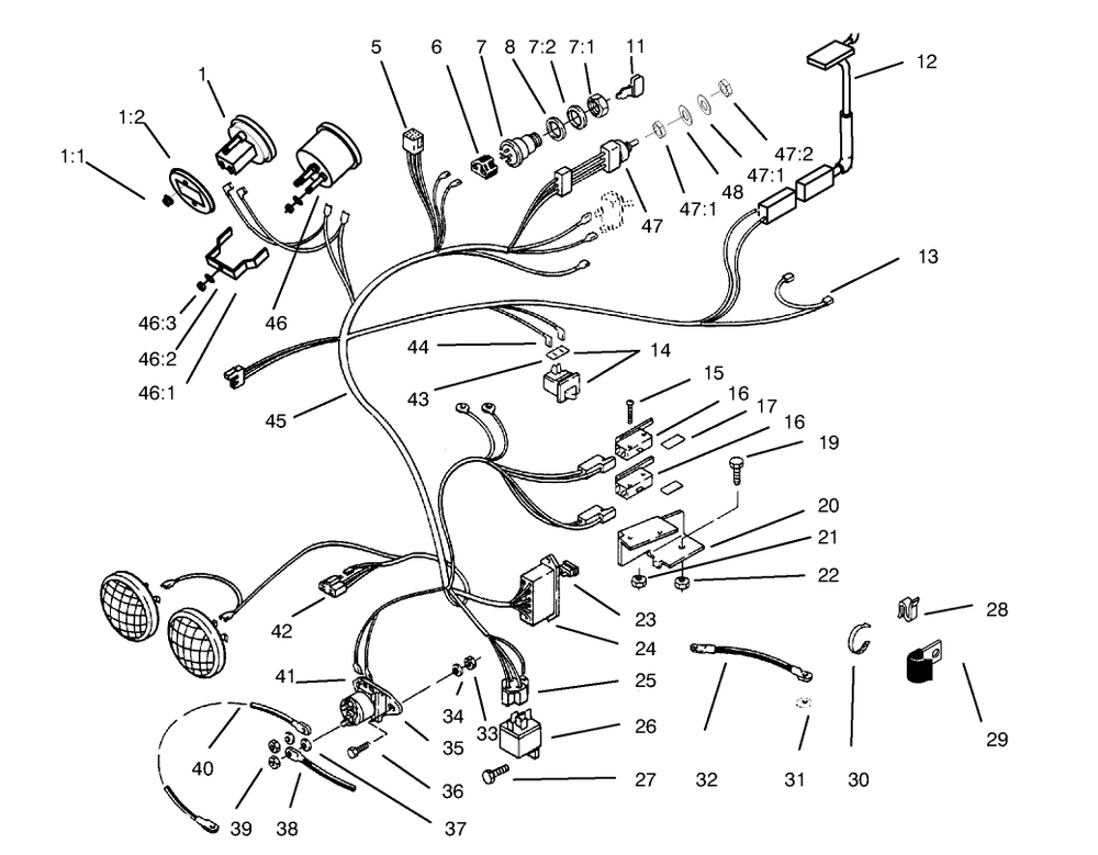 314-8 Wire Harness Attachment & Component-S Diagram and Parts List for 73402 7900001 - 7999999 Toro Lawn Tractor