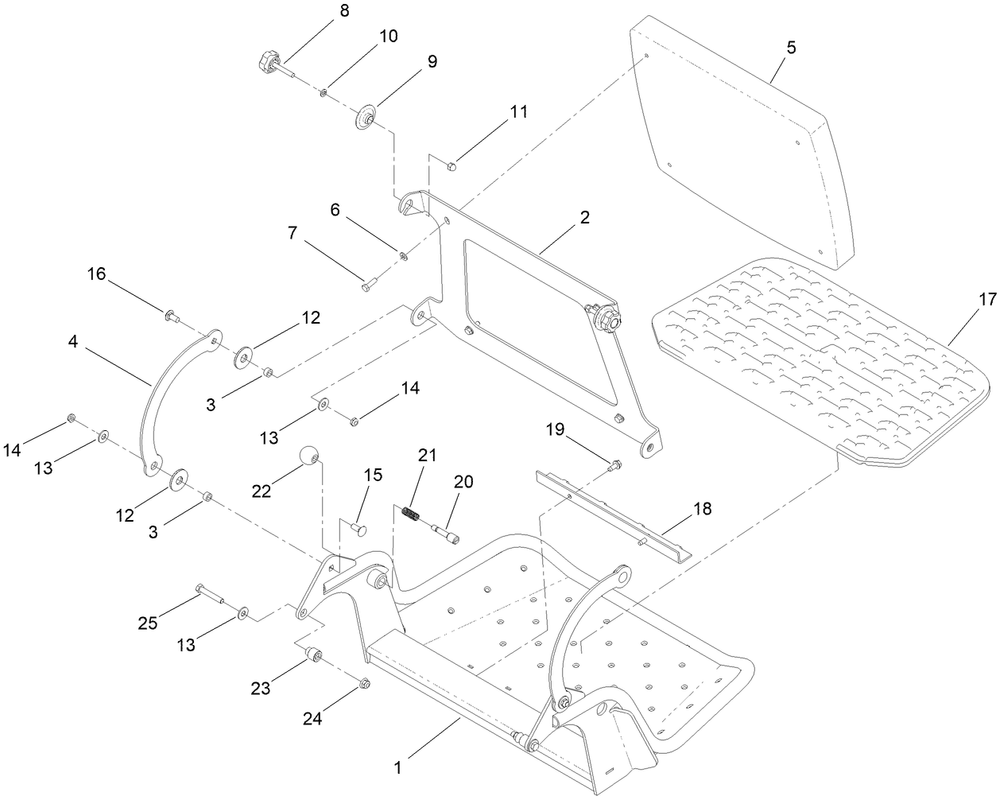 Platform Assembly Diagram and Parts List for 18562 400000000 - 414265543 Toro Lawn Mower