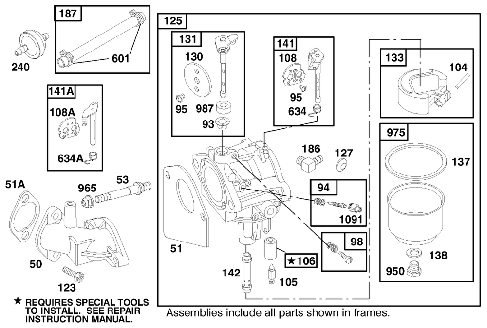 Engine Briggs & Stratton Model 28m707-1122-E1 Diagram and Parts List for 71209 9900001 - 9999999 Toro Lawn Tractor