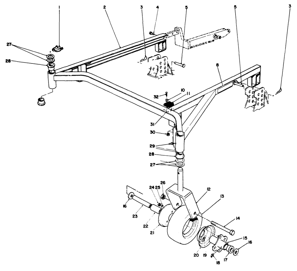52" Cutting Unit Model No. 30555 (Continued) Diagram and Parts List for 30798 0000001 - 0999999 Toro Lawn Tractor