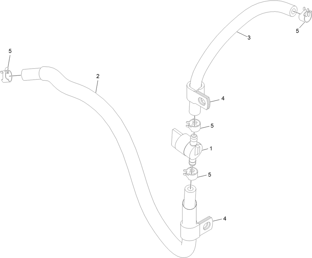 Fuel Line And Valve Assembly No. 142-3596 Diagram and Parts List for 74532 400000000 - 417099999 Toro Lawn Tractor