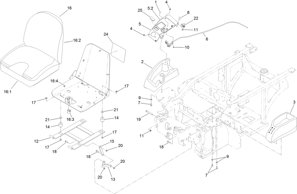 Seat And Consoles Assembly Diagram and Parts List for 74319 400000000 - 999999999 Toro Lawn Tractor