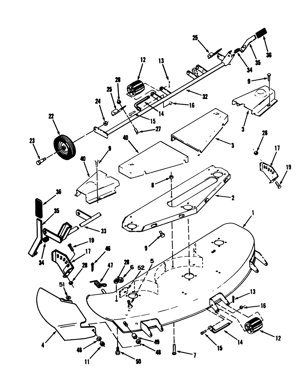 Cutting Unit Assembly Diagram and Parts List for 78360 3900001 - 3999999 Toro Lawn Mower