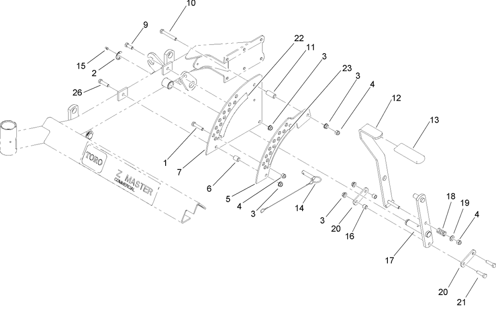 Height-Of-Cut Assembly Diagram and Parts List for 74416 (260000001-260000300)(2006) Toro Lawn Mower