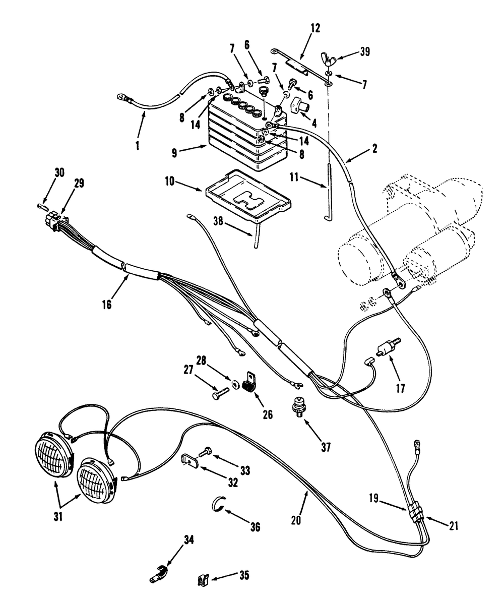 Electrical System Diagram and Parts List for 73520 39000001 - 39999999 Toro Lawn Tractor