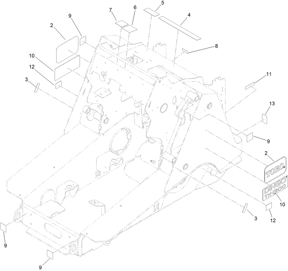 Frame Decal Assembly No. 139-4750 Diagram and Parts List for 22370 413000000 - 414487256 Toro Lawn Tractor Accessories