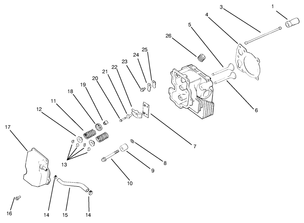 Cylinder Head, Valve & Breather Diagram and Parts List for 30177 695001 - 699999 Toro Lawn Tractor Accessories