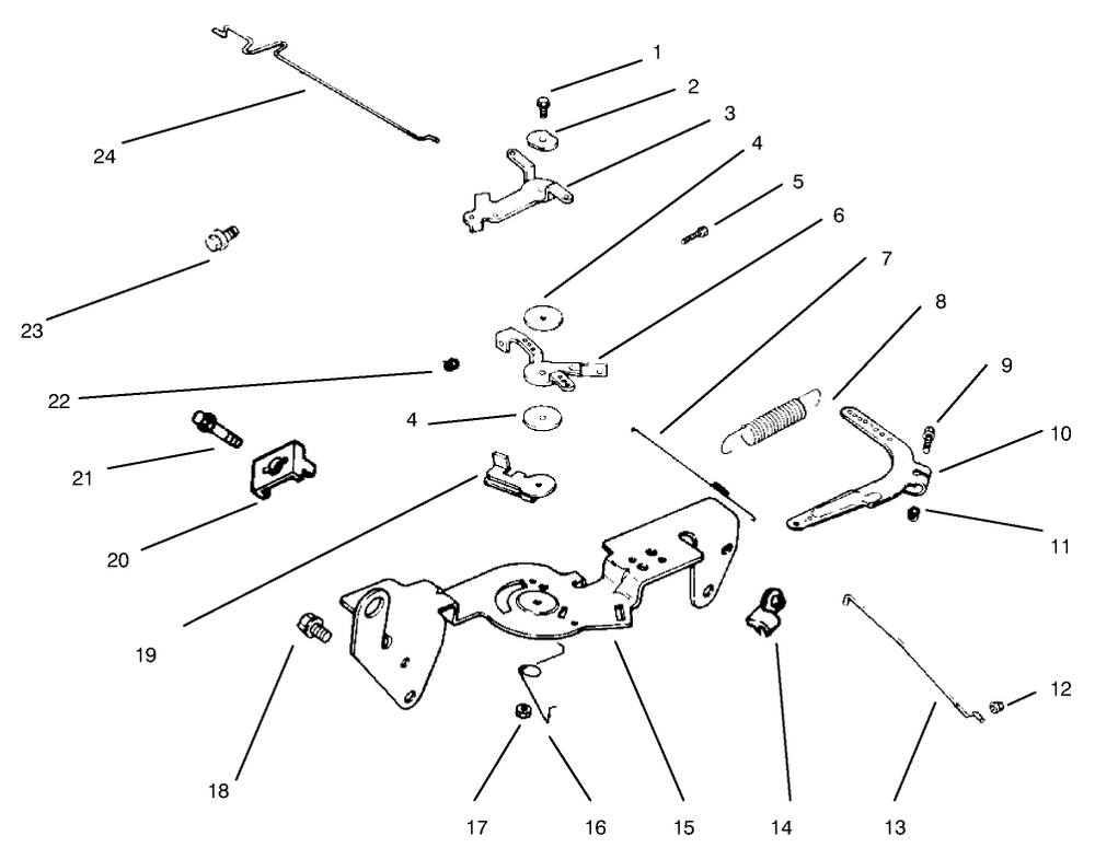 Throttle Linkage And Governor Controls Diagram and Parts List for 30611 890001 - 899999 Toro Lawn Tractor