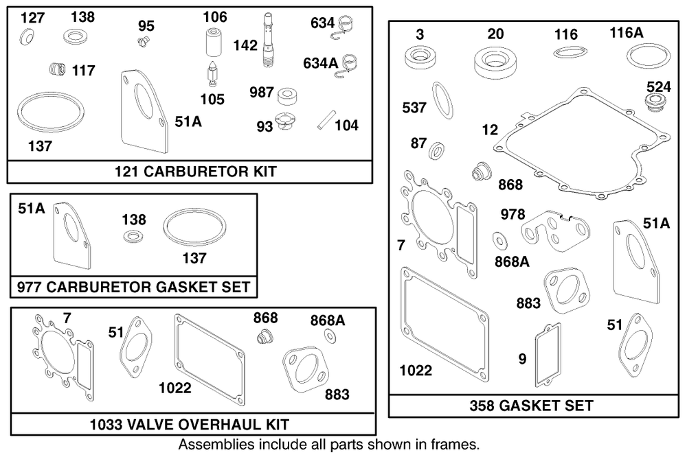 Engine Briggs & Stratton Model 28n777-1174-E1 Diagram and Parts List for 71198 9900001 - 9999999 Toro Lawn Tractor
