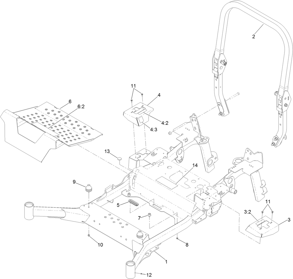 Frame Assembly Diagram and Parts List for 74072 403226744-404399999 Toro Lawn Mower