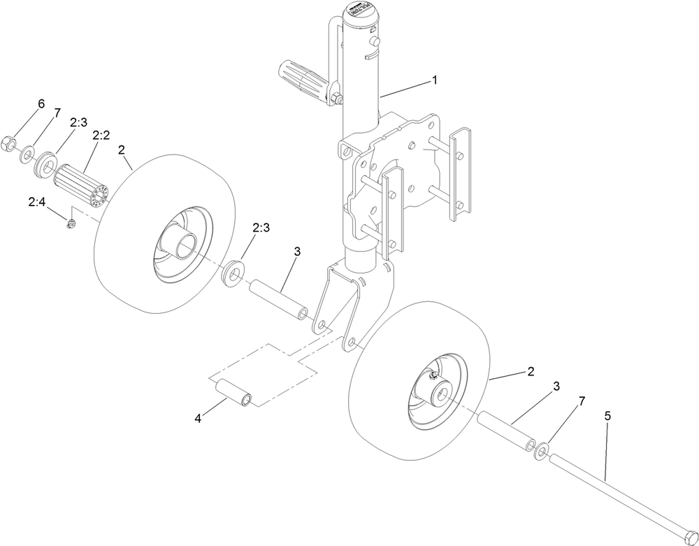 Jack Assembly Diagram and Parts List for 23618 400000000-999999999 Toro Log Splitter