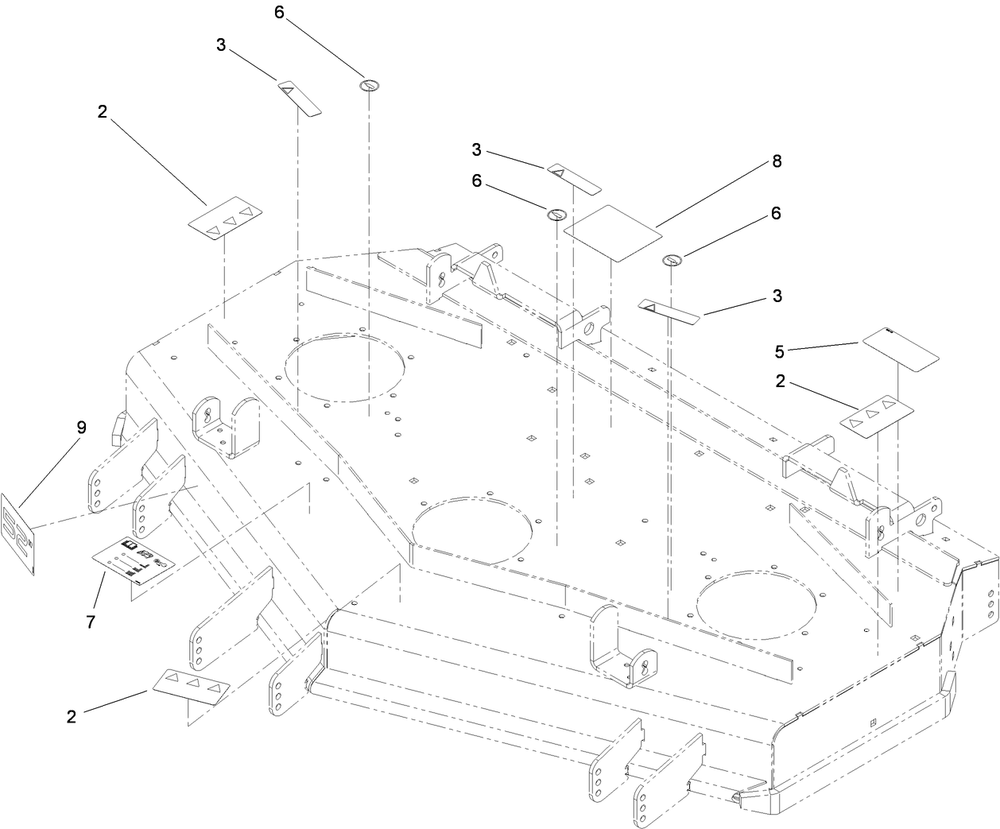 Deck Decal Assembly Diagram and Parts List for 74279TE (310000001-310999999)(2010) Toro Lawn Tractor