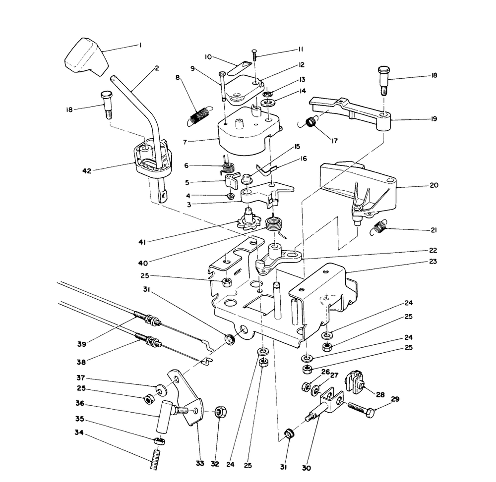 Traction Linkage Assembly Diagram and Parts List for 38565 9000001 - 9999999 Toro Snow Blower