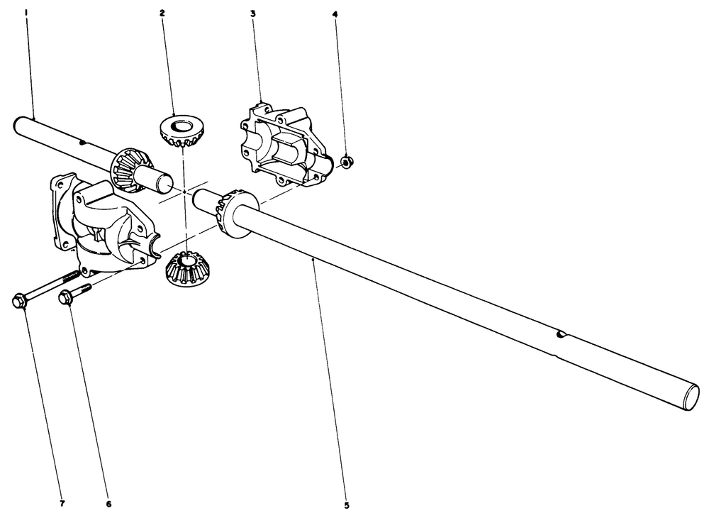 Differential Assembly Diagram and Parts List for 56006 6000001 - 6999999 Toro Lawn Tractor
