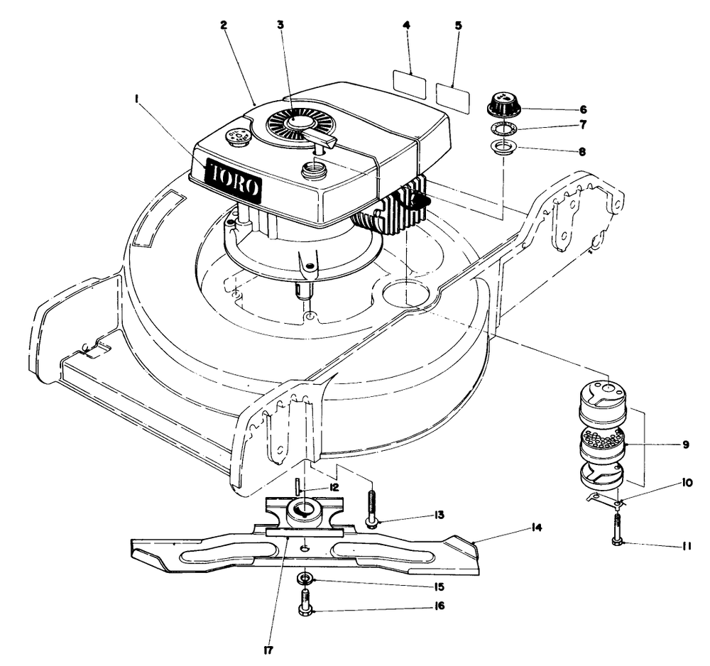 Engine Assembly Diagram and Parts List for 20758 2000001 - 2999999 Toro Lawn Mower