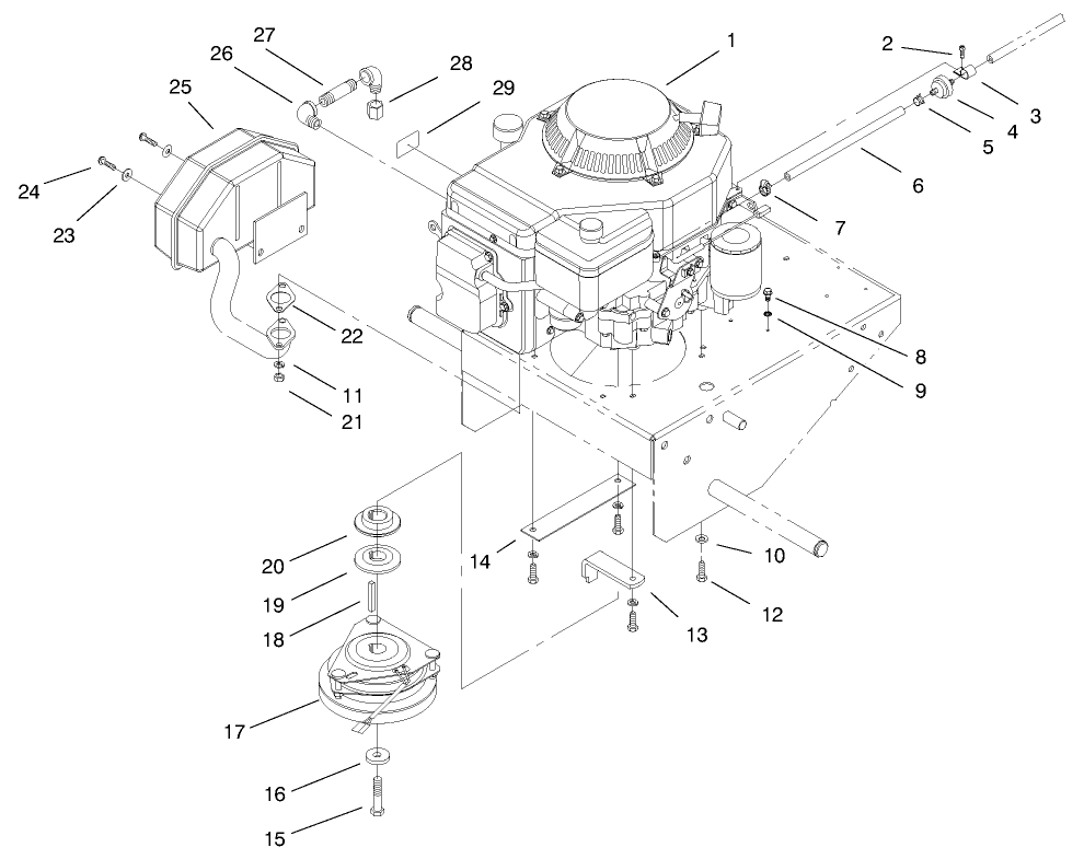 Engine Assembly Diagram and Parts List for 30177 991352 - 999999 Toro Lawn Tractor Accessories