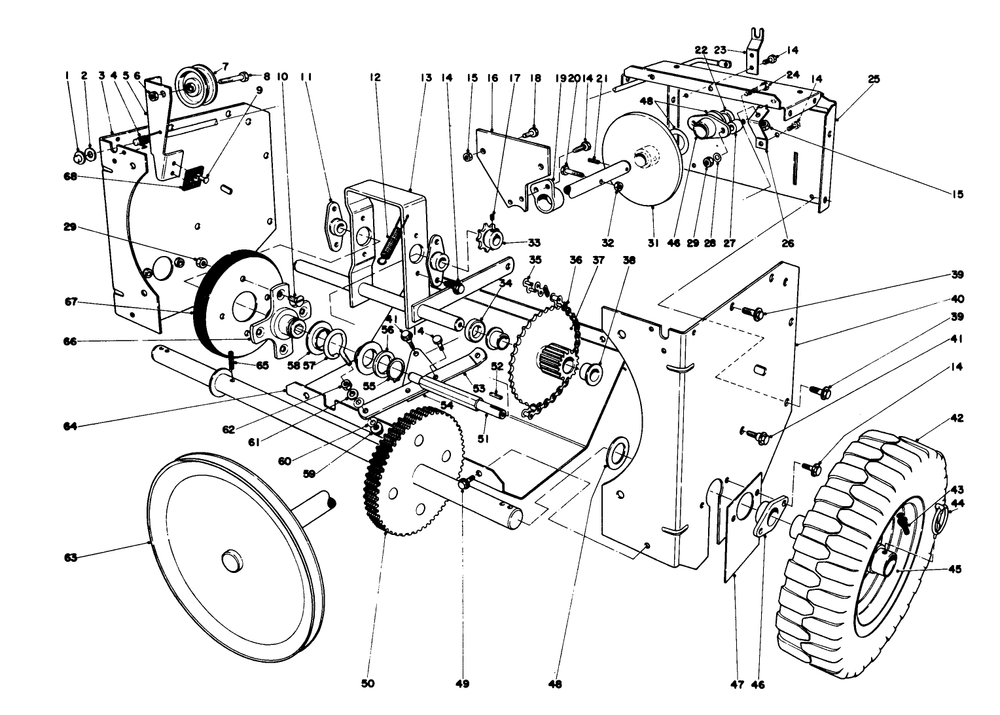 Traction Assembly Diagram and Parts List for 38040 8000001 - 8999999 Toro Snow Blower