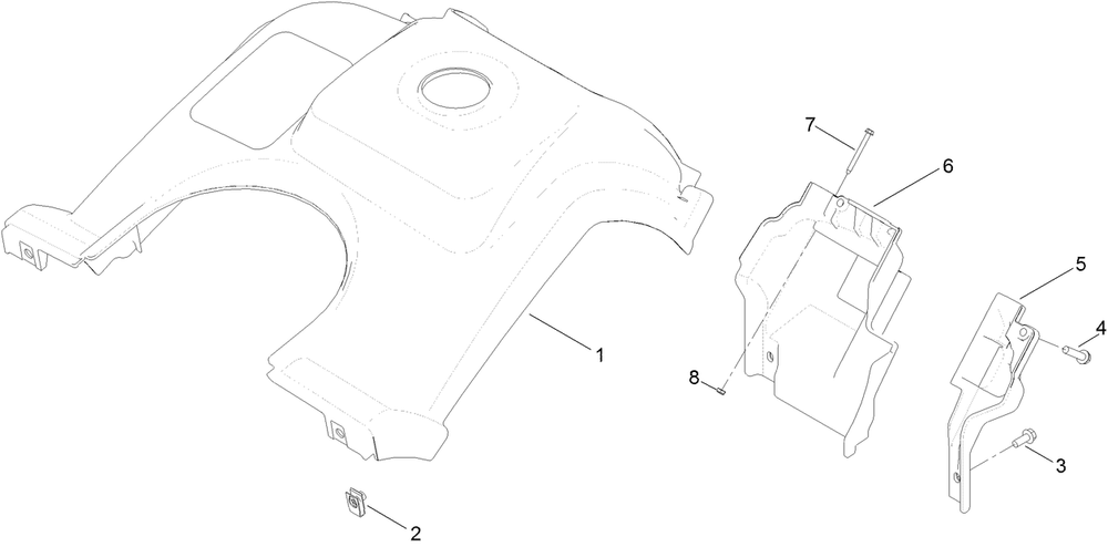 Shroud Assembly Diagram and Parts List for 38473 409130000 - 999999999 Toro Snow Blower