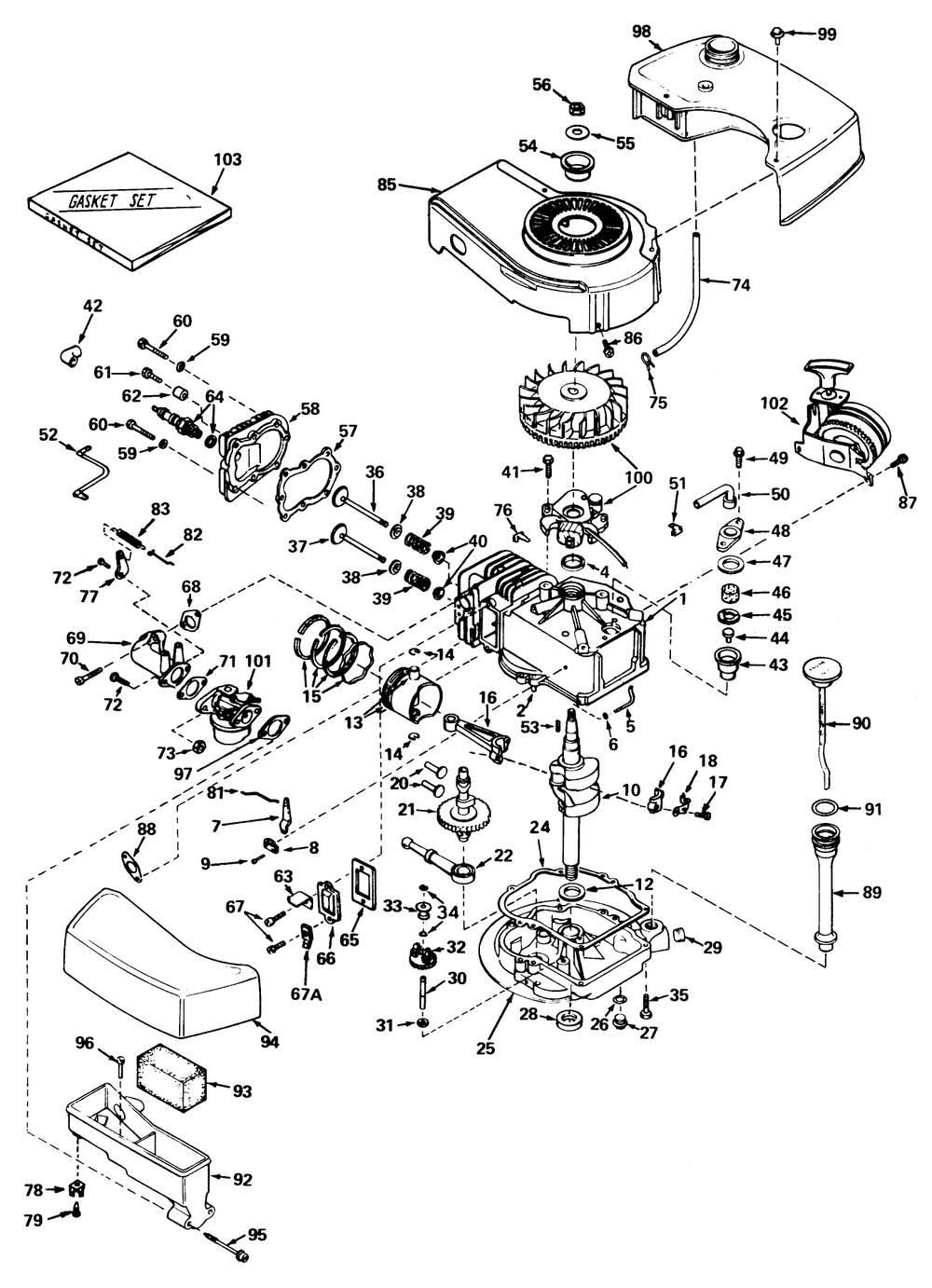 Engine Tecumseh Model No. Tnt 120-12002 (Mower Model Nos. 20440 And 20550) Diagram and Parts List for 20440 4000001 - 4999999 Toro Lawn Mower