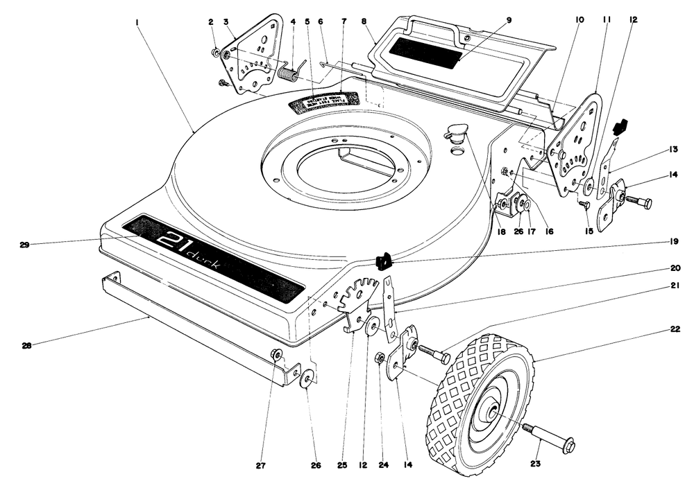 Mower Housing (Model No. 16820) Diagram and Parts List for 16830 9000001 - 9999999 Toro Lawn Mower