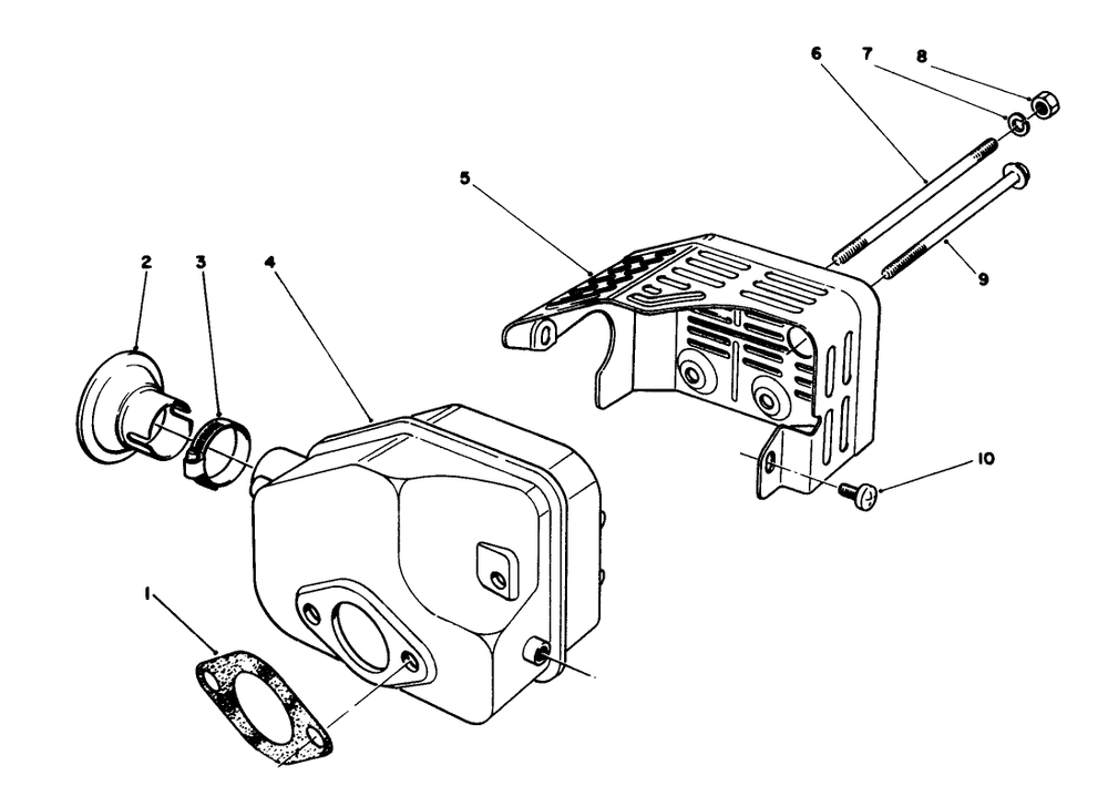 Muffler Assembly (Model No. 47plo-1) Diagram and Parts List for 16785 1000001 - 1999999 Toro Lawn Mower