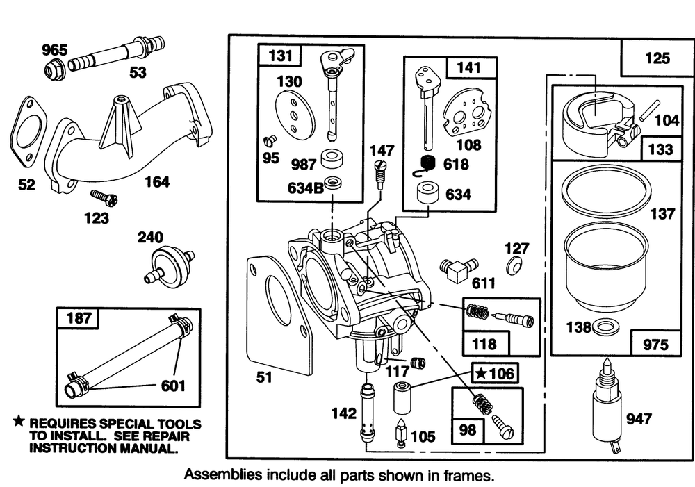 Engine Briggs & Stratton Model 28q777-0168-01 Diagram and Parts List for 71192 5900001 - 5999999 Toro Lawn Tractor