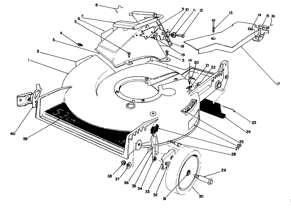 Housing Assembly Diagram and Parts List for 20684C 9000001 - 9999999 Toro Lawn Mower