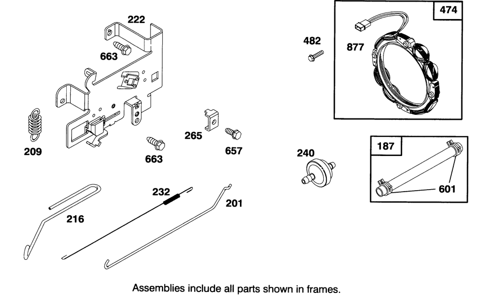 Engine Briggs & Stratton Model 28m707-0122-01 Diagram and Parts List for 71191 4900001 - 4999999 Toro Lawn Tractor