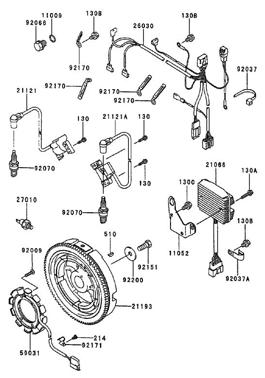 Electric Equipment Diagram and Parts List for 74214 (210000001-210999999)(2001) Toro Lawn Mower