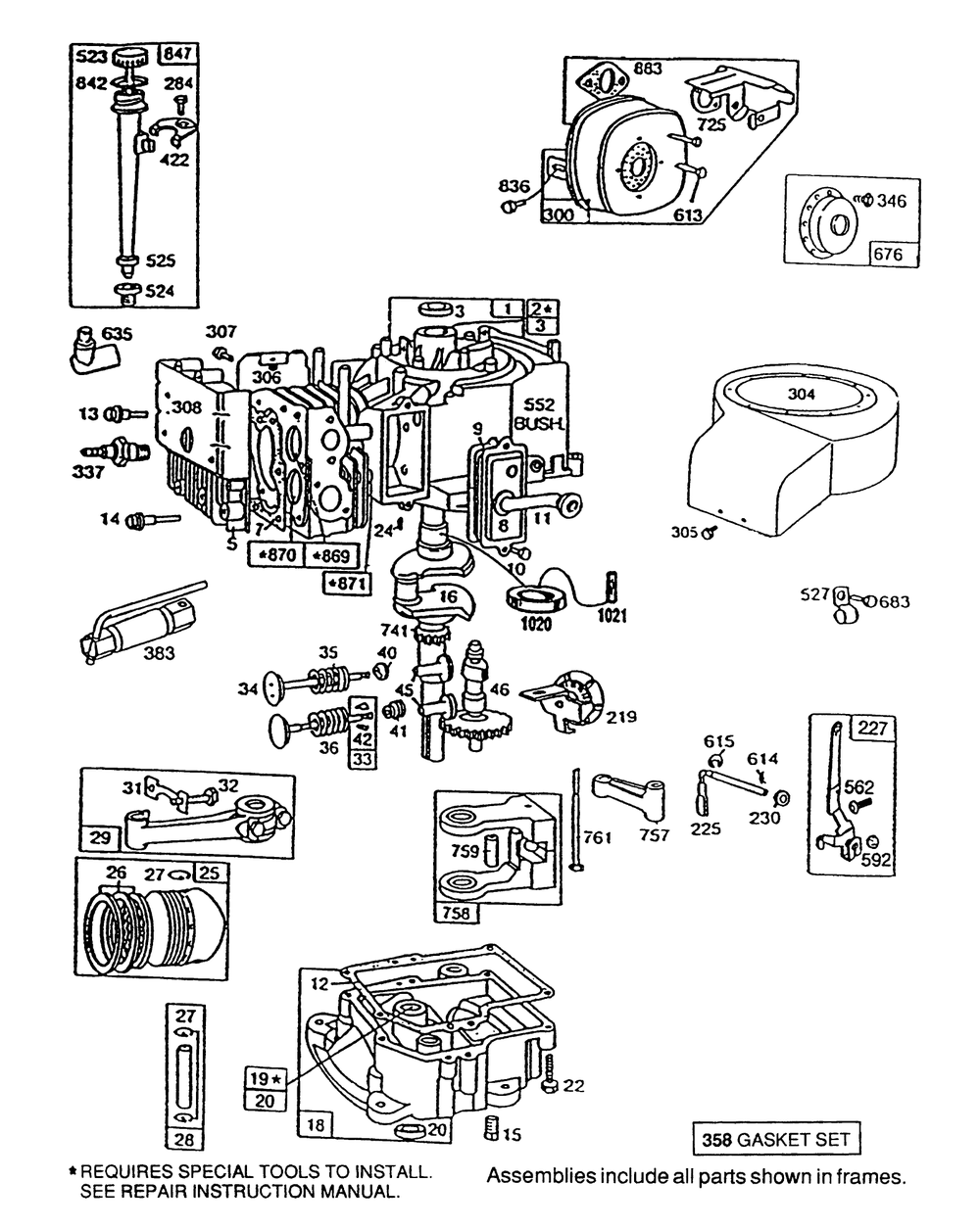 Briggs & Stratton Model No. 195707-0121-01 Diagram and Parts List for 70040 59000001 - 59999999 Toro Lawn Tractor