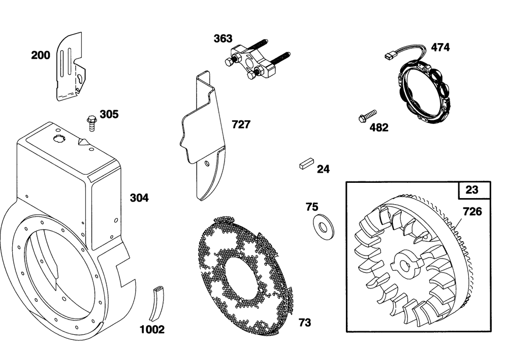 Engine Briggs & Stratton Model 190406-6142-01 Diagram and Parts List for 38570 4900001 - 4999999 Toro Snow Blower