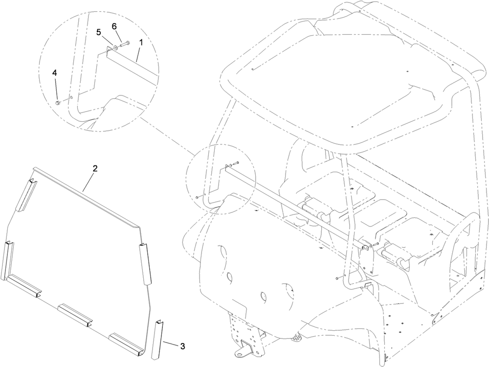 Windshield Kit Assembly Diagram and Parts List for 7294  Toro Lawn Tractor