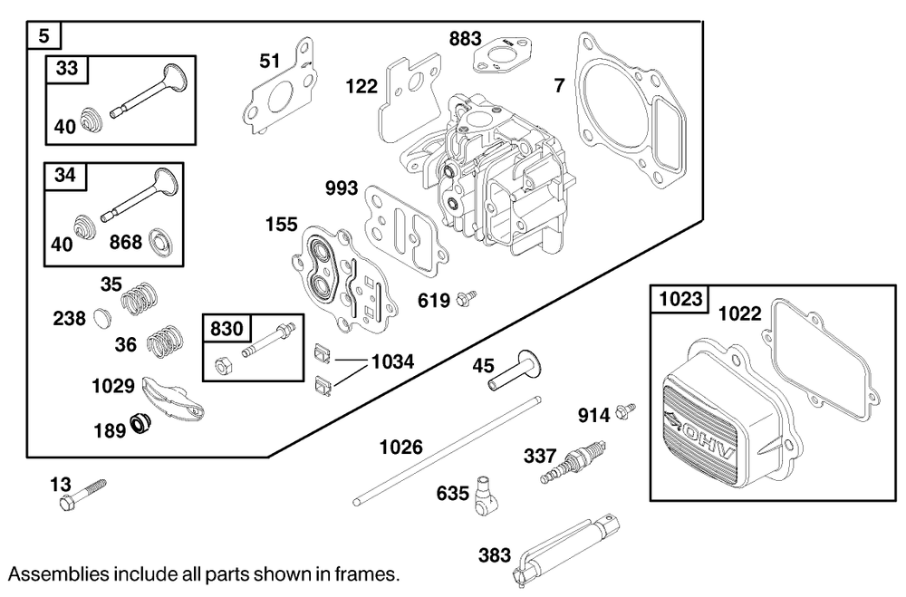 Engine Briggs & Stratton Model 122602-0150-E1 Diagram and Parts List for 20027 9900001 - 9999999 Toro Lawn Mower