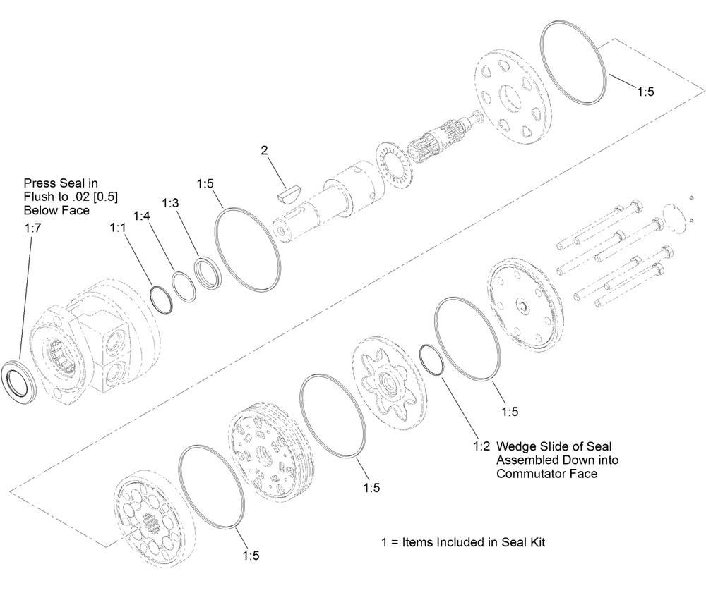 Hydraulic Motor Assembly No. 117-6373 Diagram and Parts List for 22456 400000000 - 401999999 Toro Snow Blower