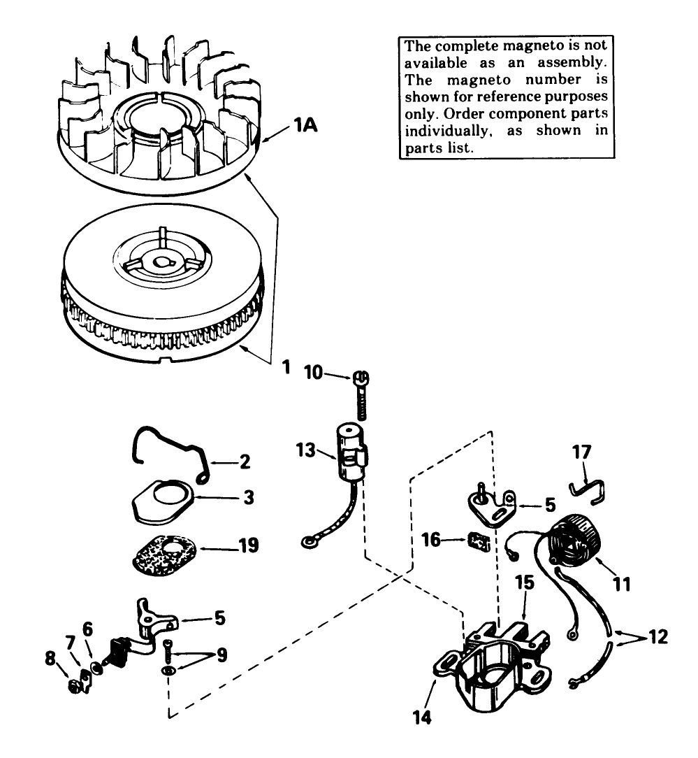 Magneto No. 611043 Diagram and Parts List for 56125 3000001 - 3999999 Toro Lawn Tractor