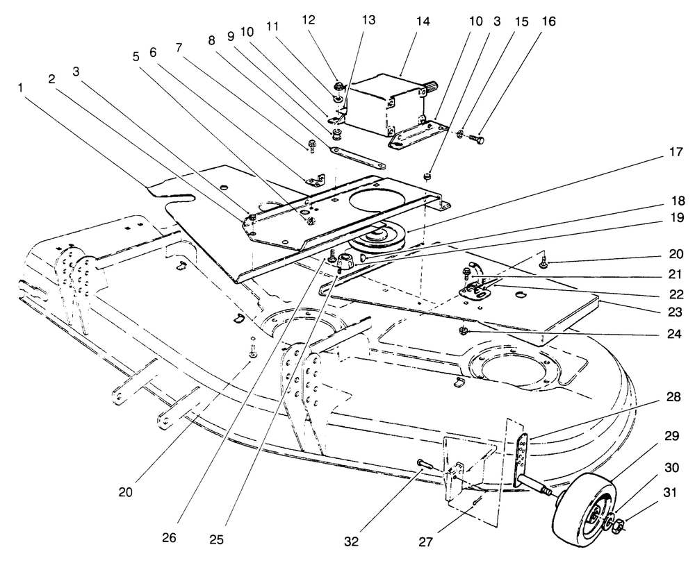 Covers, Gear Box And Gauge Wheel Assembly Diagram and Parts List for 30652 890001 - 899999 Toro Lawn Mower