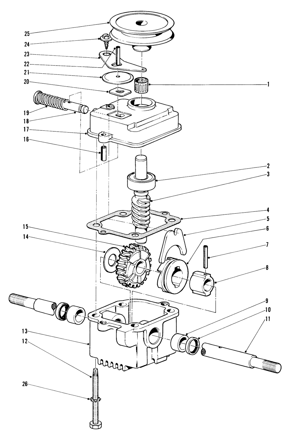 Gear Case (21" Pow-R-Drive) Diagram and Parts List for 18221 8000001 - 8999999 Toro Lawn Mower