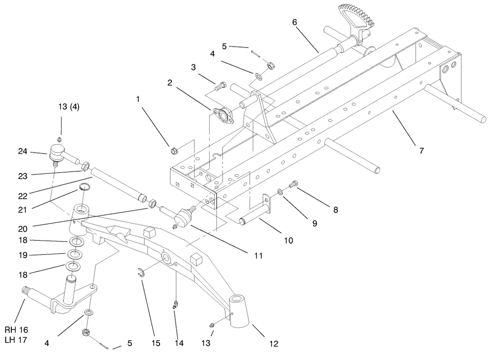 Frame Front Axle Diagram and Parts List for 73502 7900001 - 7999999 Toro Lawn Tractor