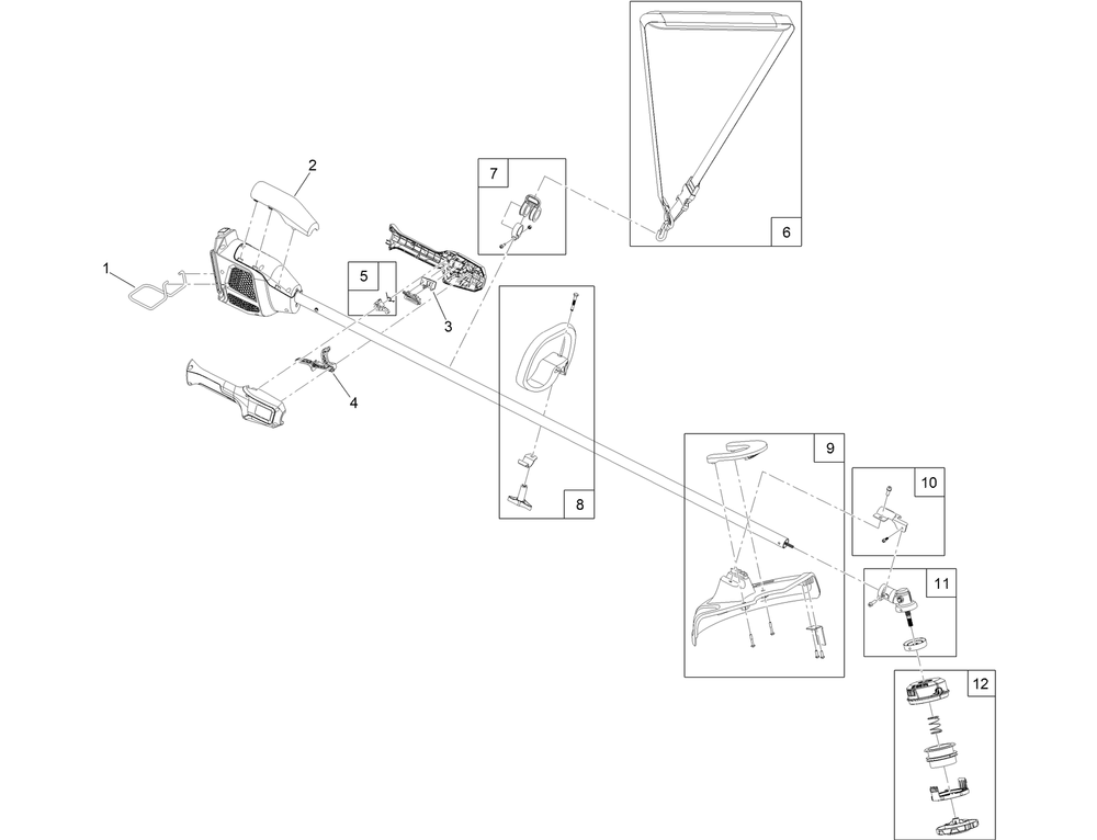 Revolution 60v String Trimmer Assembly Diagram and Parts List for 66210T 323000001 - 323999999 Toro Trimmer