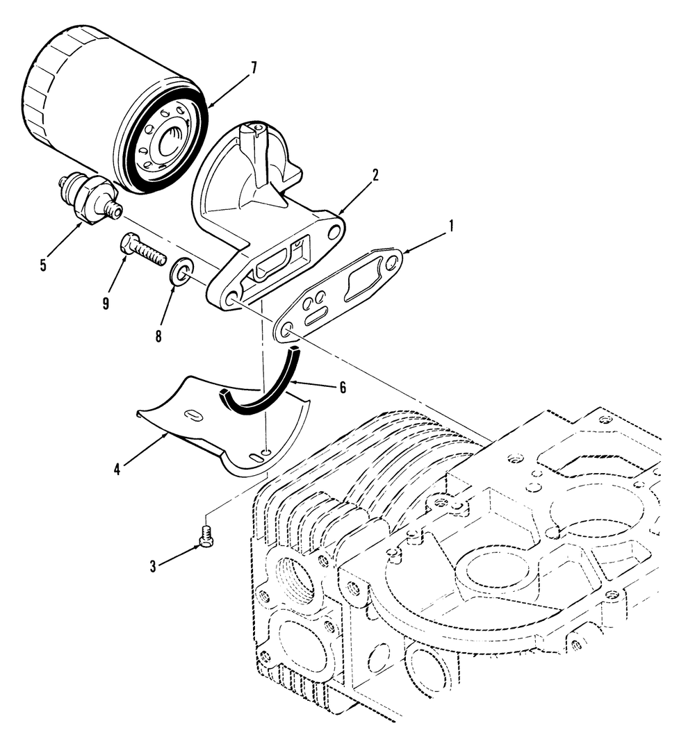 Section 9-Oil Filter Diagram and Parts List for Y1-16OE01  Toro Lawn Tractor