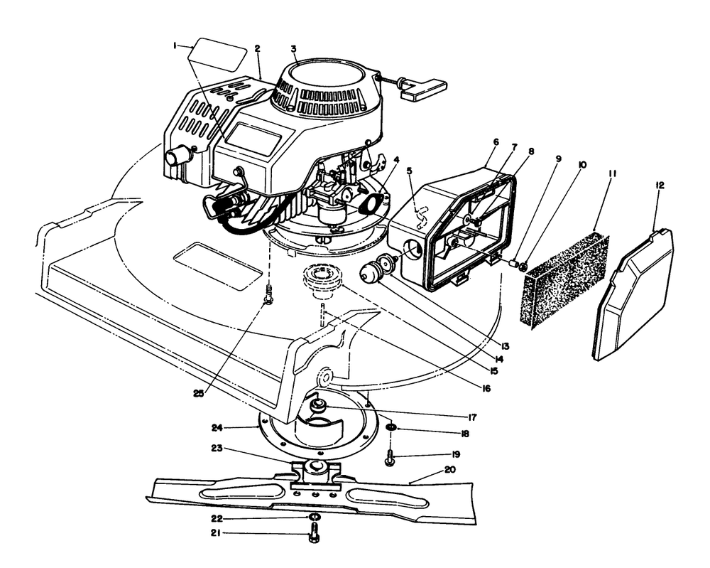 Engine Assembly Diagram and Parts List for 22036 1000001 - 1999999 Toro Lawn Mower
