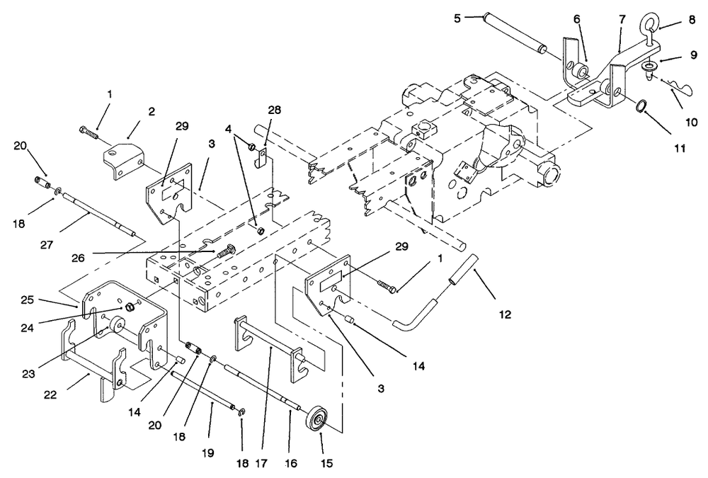 Hitch Assembly Diagram and Parts List for 73521 6900001 - 6999999 Toro Lawn Tractor