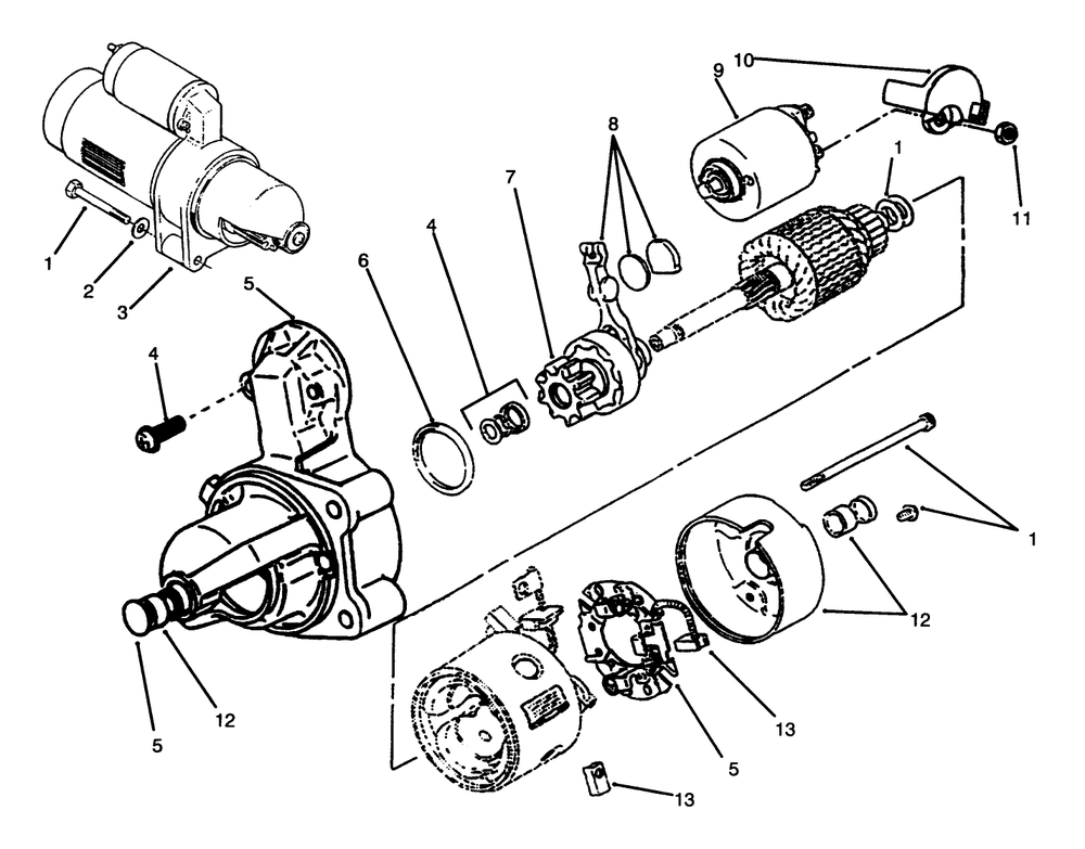 Starter Diagram and Parts List for 73520 5900178 - 5999999 Toro Lawn Tractor